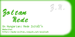 zoltan mede business card